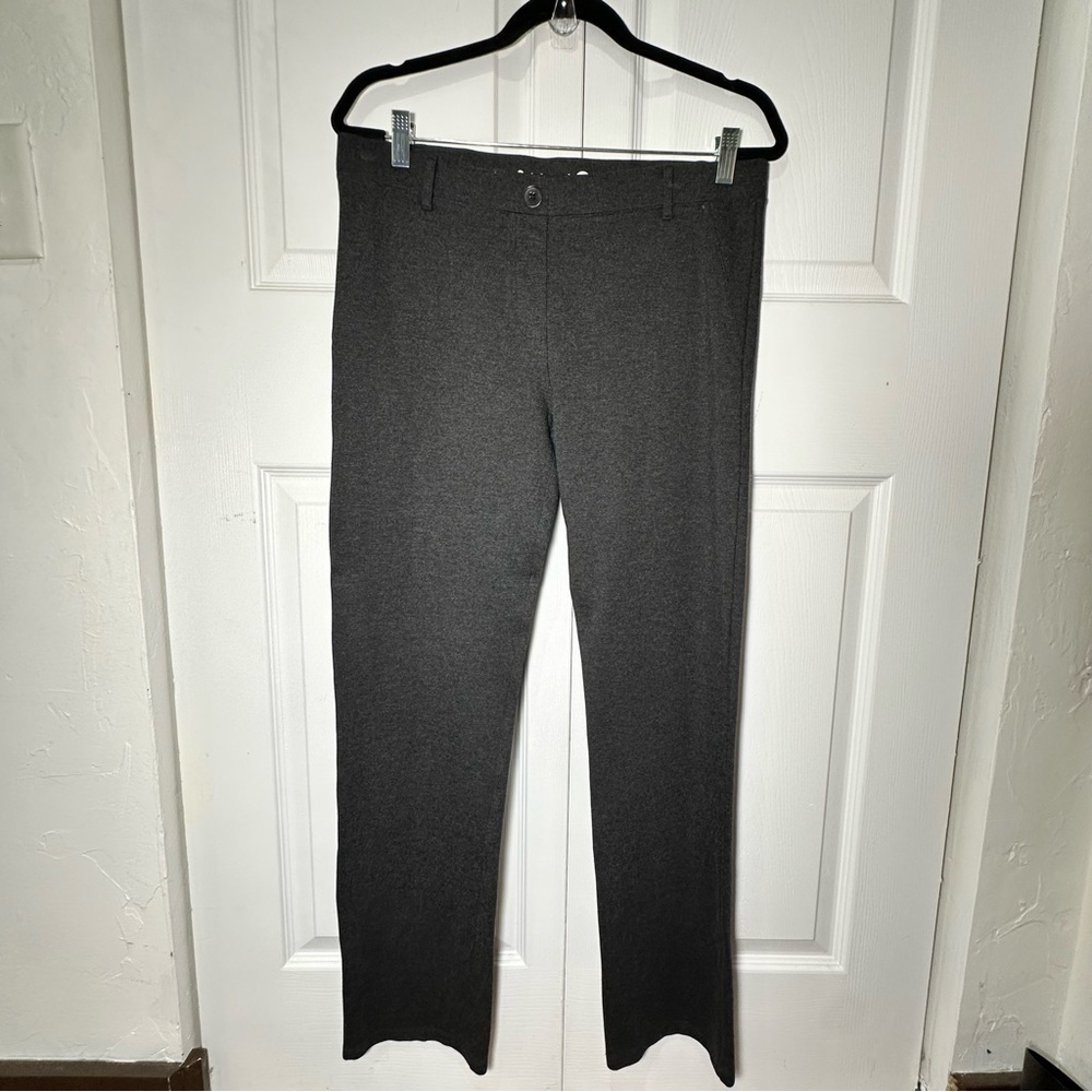 Betabrand Charcoal Grey Straight Leg Dress Pant Yoga Pants L Like New